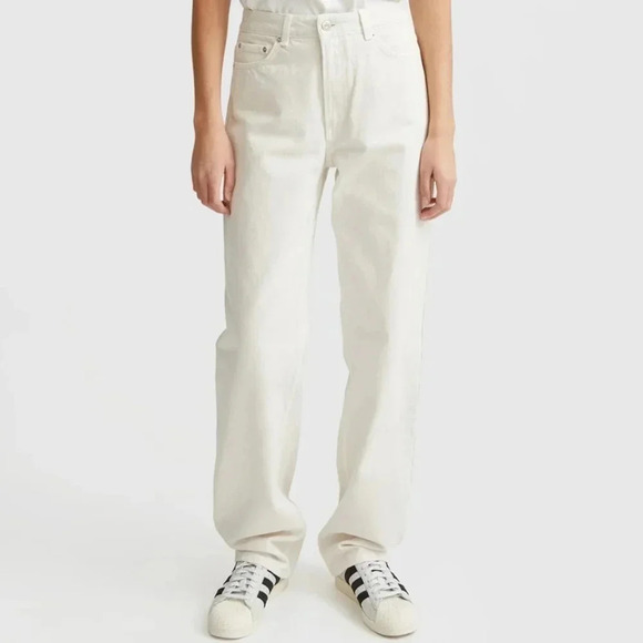 Wood Wood Ilo Straight Leg Classic Denim  Women's Jeans Size 31W 32L Off White. - Picture 1 of 16